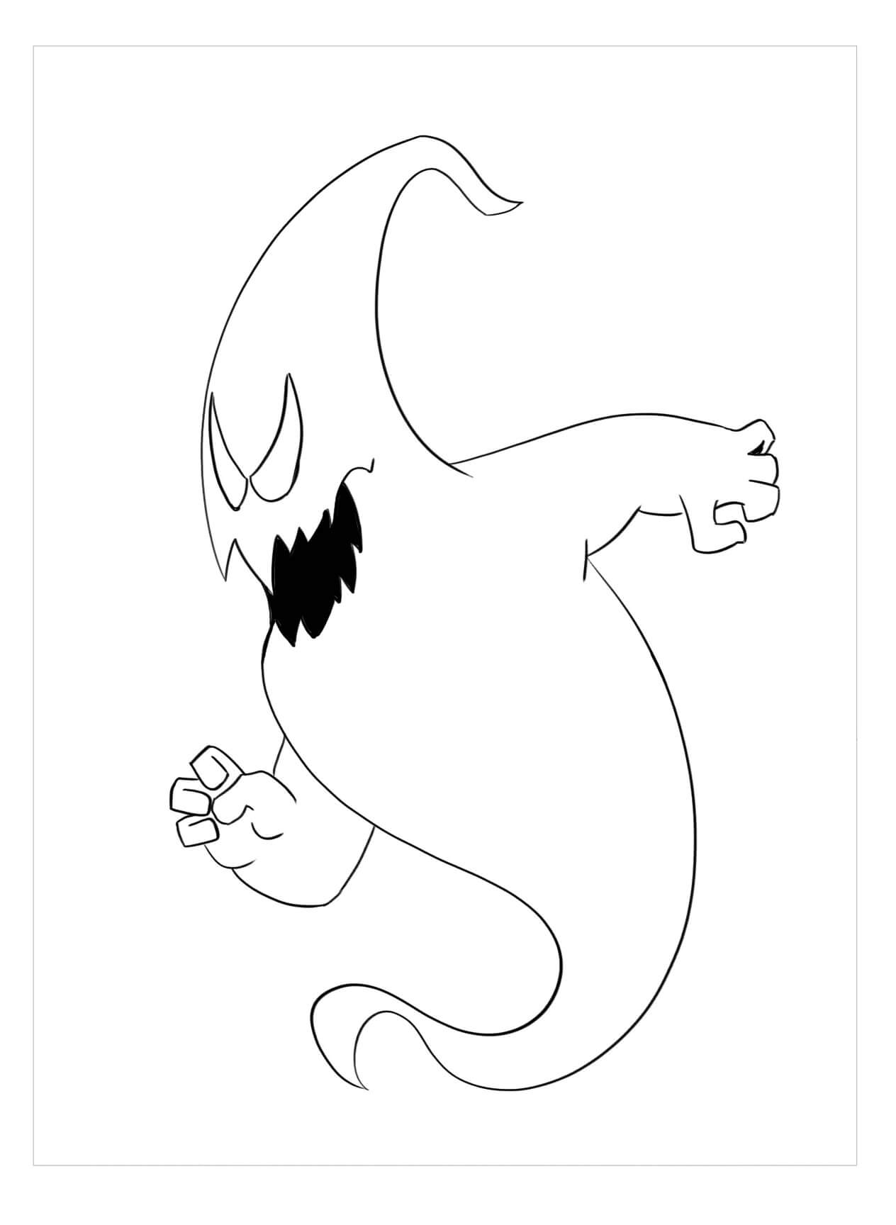 Dibujo de Fantasma Espeluznante para Colorear y Imprimir