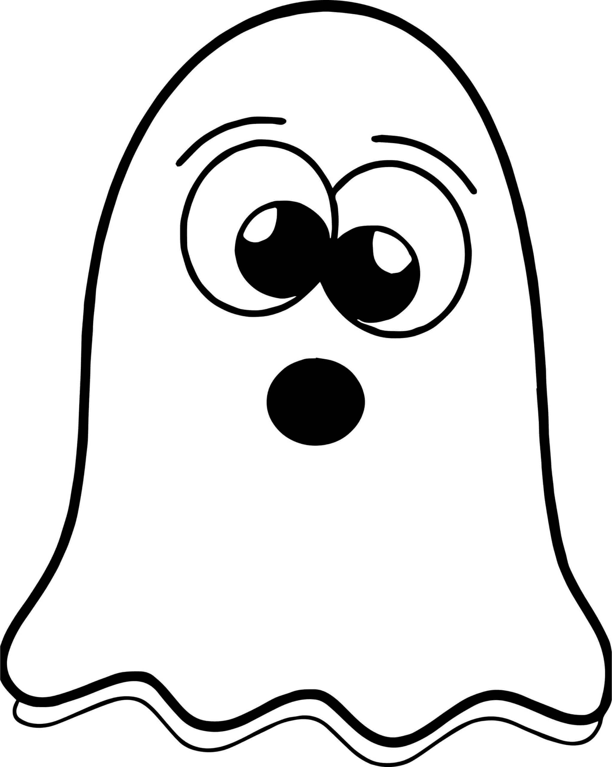Dibujo de Fantasma Lindo para Colorear y Imprimir