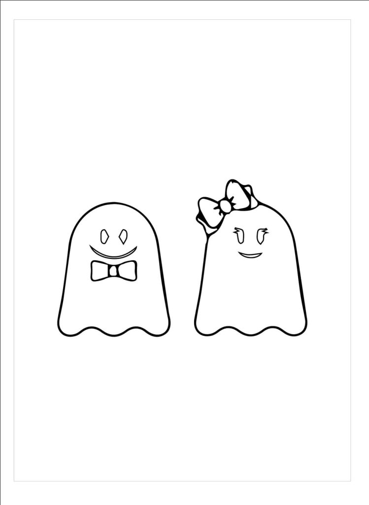 Dibujo de Linda Pareja Fantasma para Colorear y Imprimir