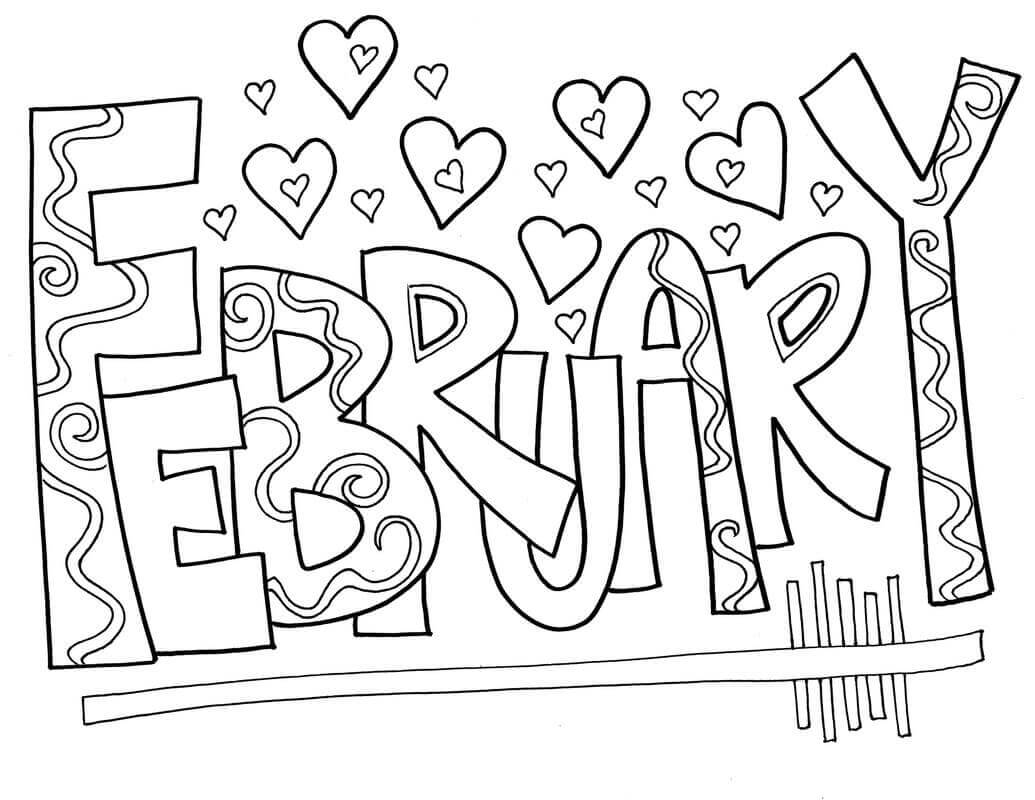 Dibujo de 01 de Febrero para Colorear y Imprimir