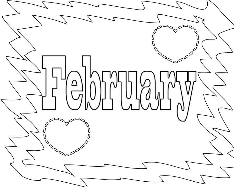 Dibujo de 10 de Febrero para Colorear y Imprimir