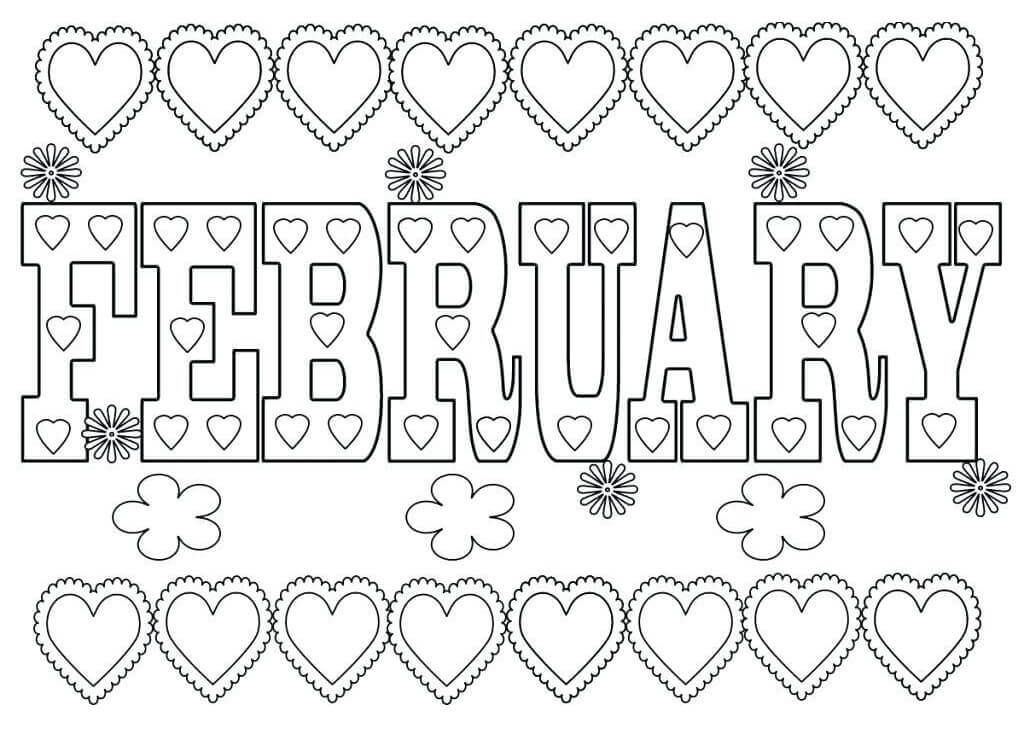 Dibujo de Febrero para Colorear y Imprimir