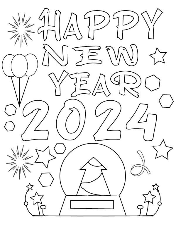 Dibujo de 2024 Free Printable Coloring Page para Colorear y Imprimir