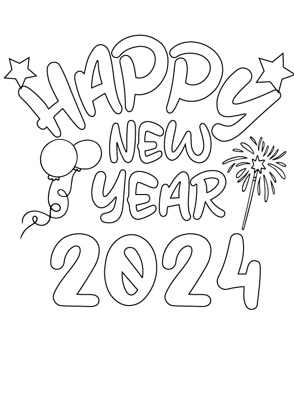 Dibujo de Free Printable 2024 Coloring Page para Colorear y Imprimir