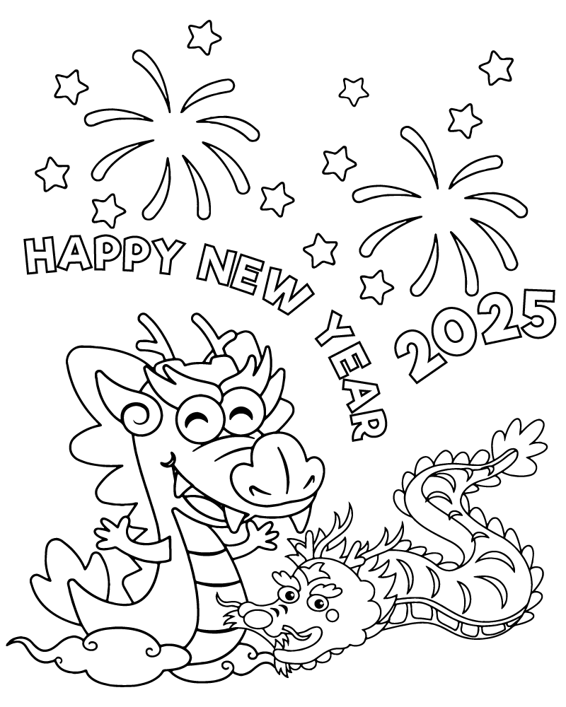Dibujo de Lunar New Year 2025 Coloring Page para Colorear y Imprimir
