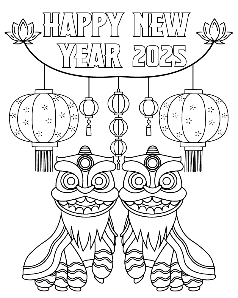 Dibujo de Lunar New Year Dragón Coloring Page para Colorear y Imprimir