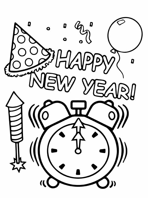 Dibujo de Cuenta Regresiva de ¡Feliz a o Nuevo P Gina para Colorear para Colorear y Imprimir
