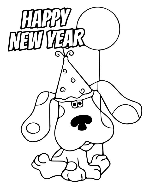 Dibujo de ¡Feliz a o Nuevo Con Dise o de Perro P Gina para Colorear para Colorear y Imprimir