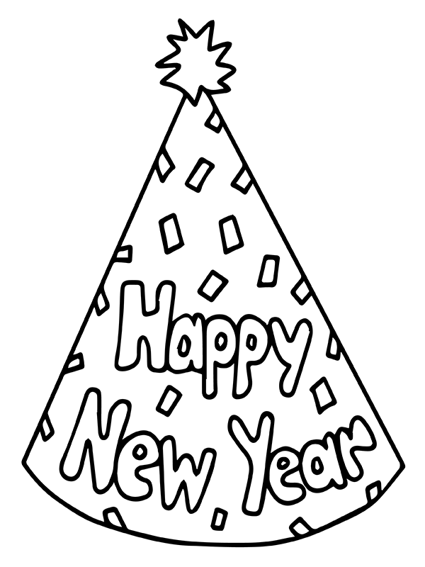 Feliz Año Nuevo para Colorear