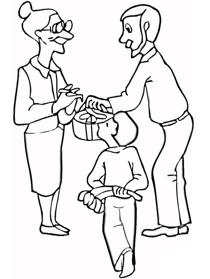 Dibujo de ¡Feliz Cumplea os a La Abuela para Colorear y Imprimir