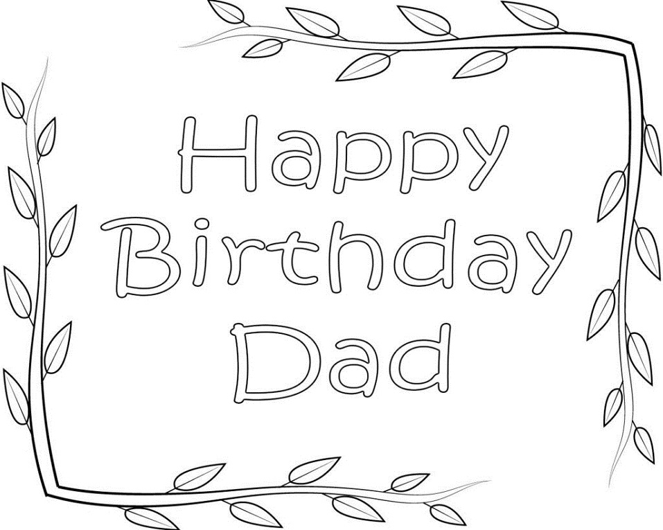 Dibujo de ¡Feliz Cumplea os Papá para Colorear y Imprimir
