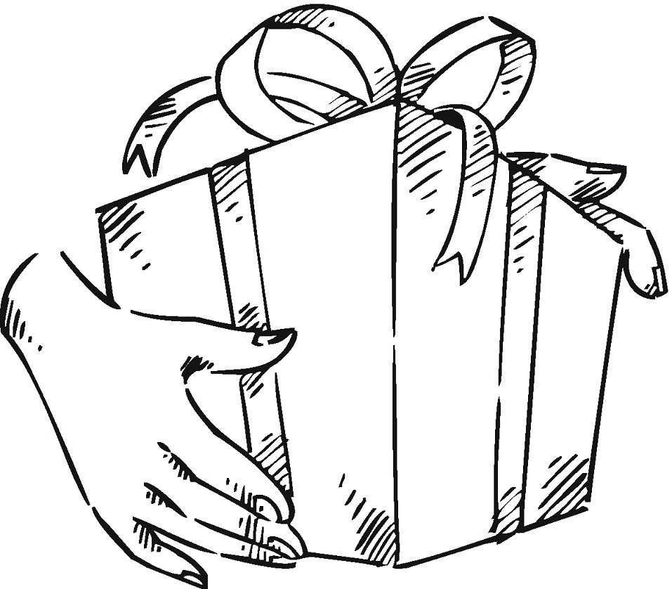 Dibujo de Hacer Presente para Cumpleaños para Colorear y Imprimir