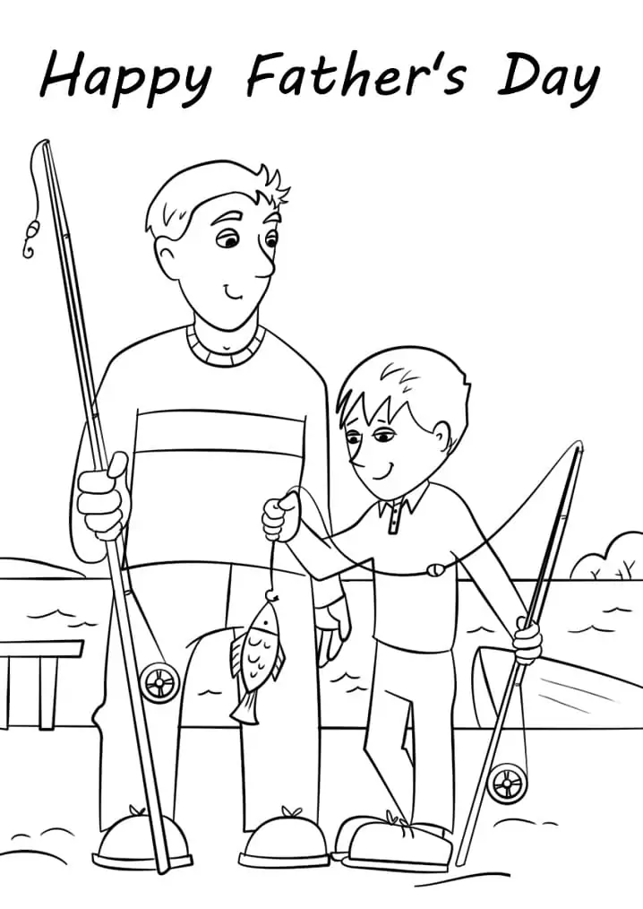 Dibujo de Happy Fathers Day Printable Coloring Pagejpg para Colorear y Imprimir