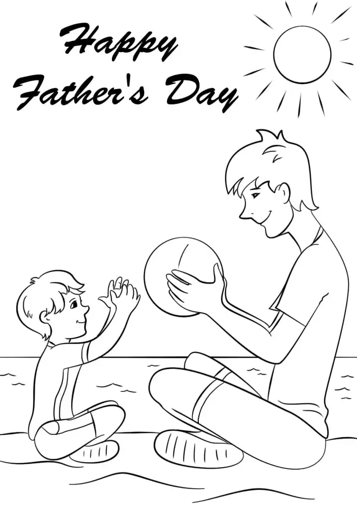 Dibujo de Happy Fathers Day To Color Coloring Pagejpg para Colorear y Imprimir