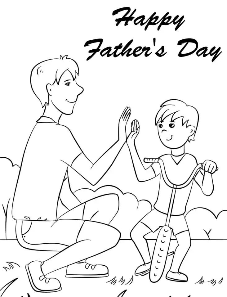 Dibujo de Happy Fathers Day To Print Coloring Pagejpg para Colorear y Imprimir