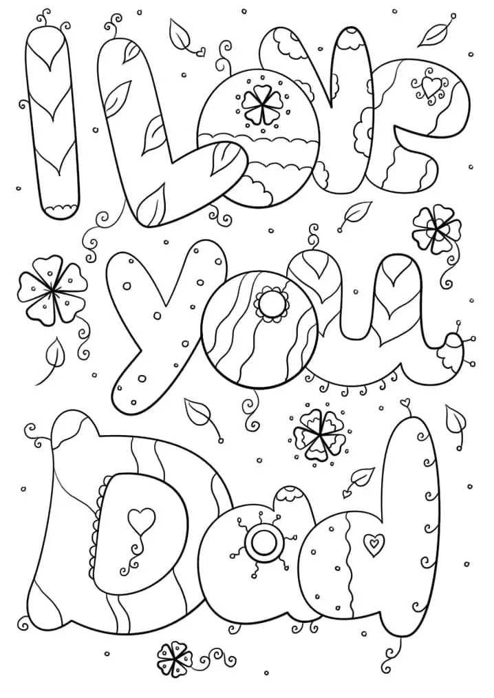 Dibujo de I Love You Dad Coloring Page 1Jpg para Colorear y Imprimir