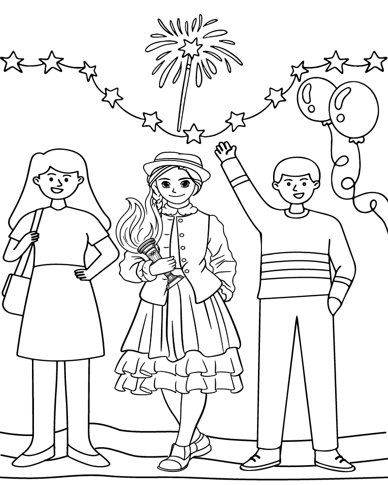 Dibujo de Francophonie Day Community Coloring Page para Colorear y Imprimir