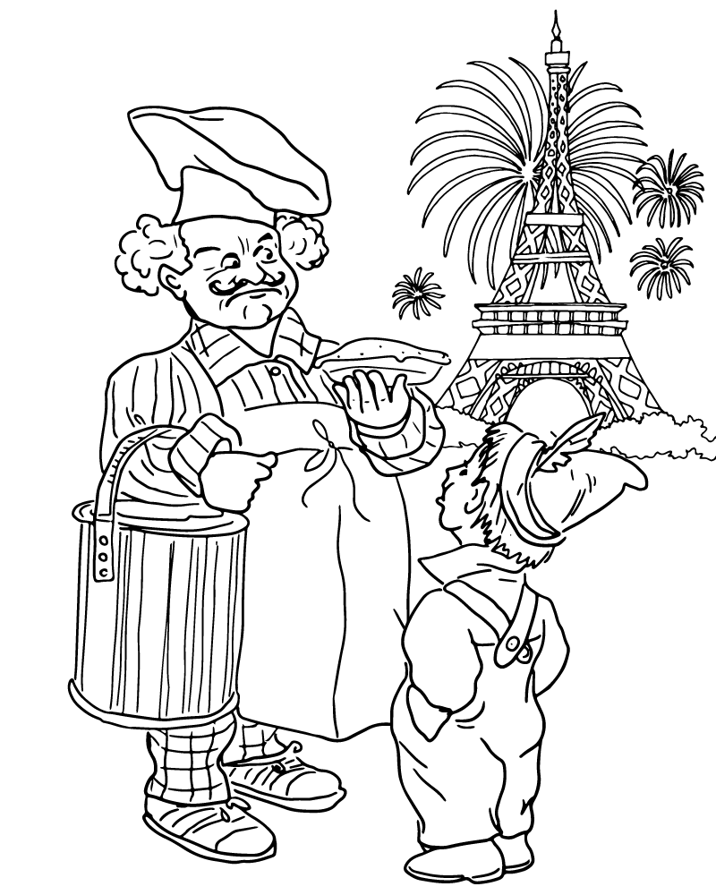 Dibujo de Francophonie Day Cultural Symbols Coloring Page para Colorear y Imprimir