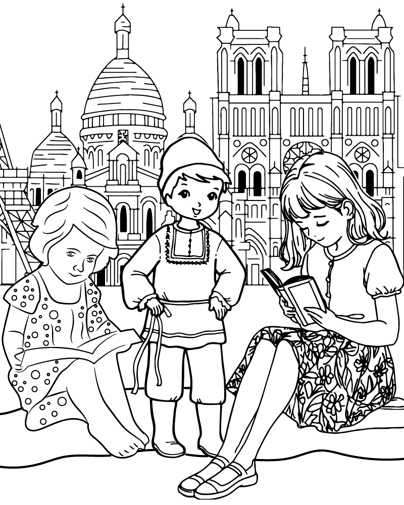 Dibujo de Francophonie Day Educational Coloring Page para Colorear y Imprimir
