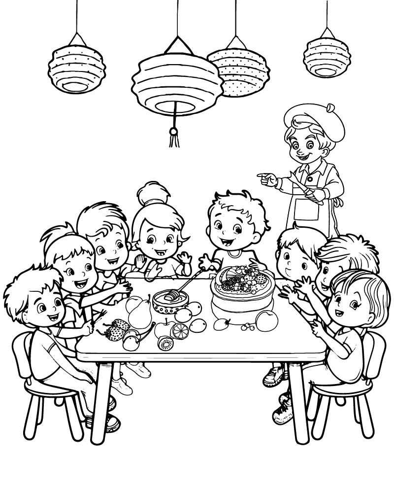 Dibujo de Francophonie Day Festival Coloring Page para Colorear y Imprimir