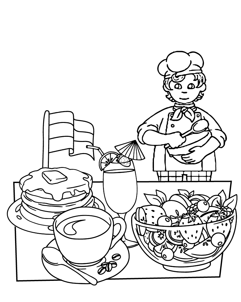 Dibujo de Francophonie Day Food Coloring Page para Colorear y Imprimir