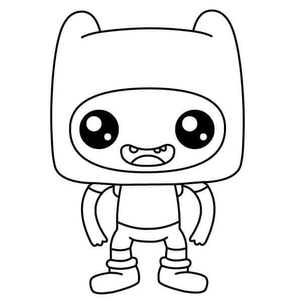 Dibujo de Chibi Finn para Colorear y Imprimir