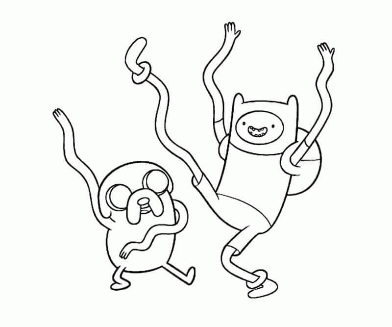 Dibujo de Felices Finn y Jack para Colorear y Imprimir