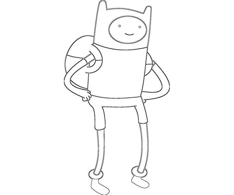 Dibujo de Finn de Pie para Colorear y Imprimir