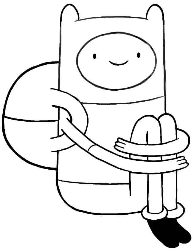 Dibujo de Finn Está Sentado para Colorear y Imprimir
