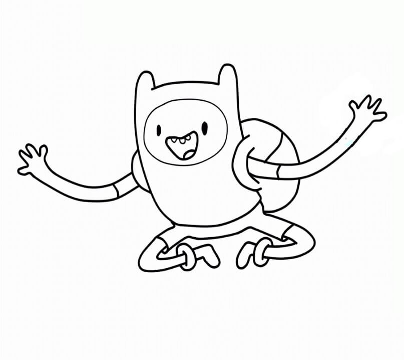 Dibujo de Finn Sonriendo para Colorear y Imprimir