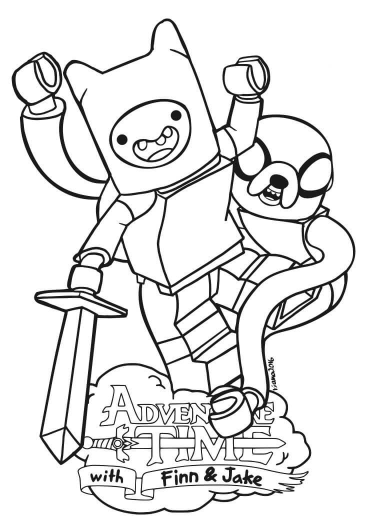 Dibujo de Lego Finn y Jack para Colorear y Imprimir