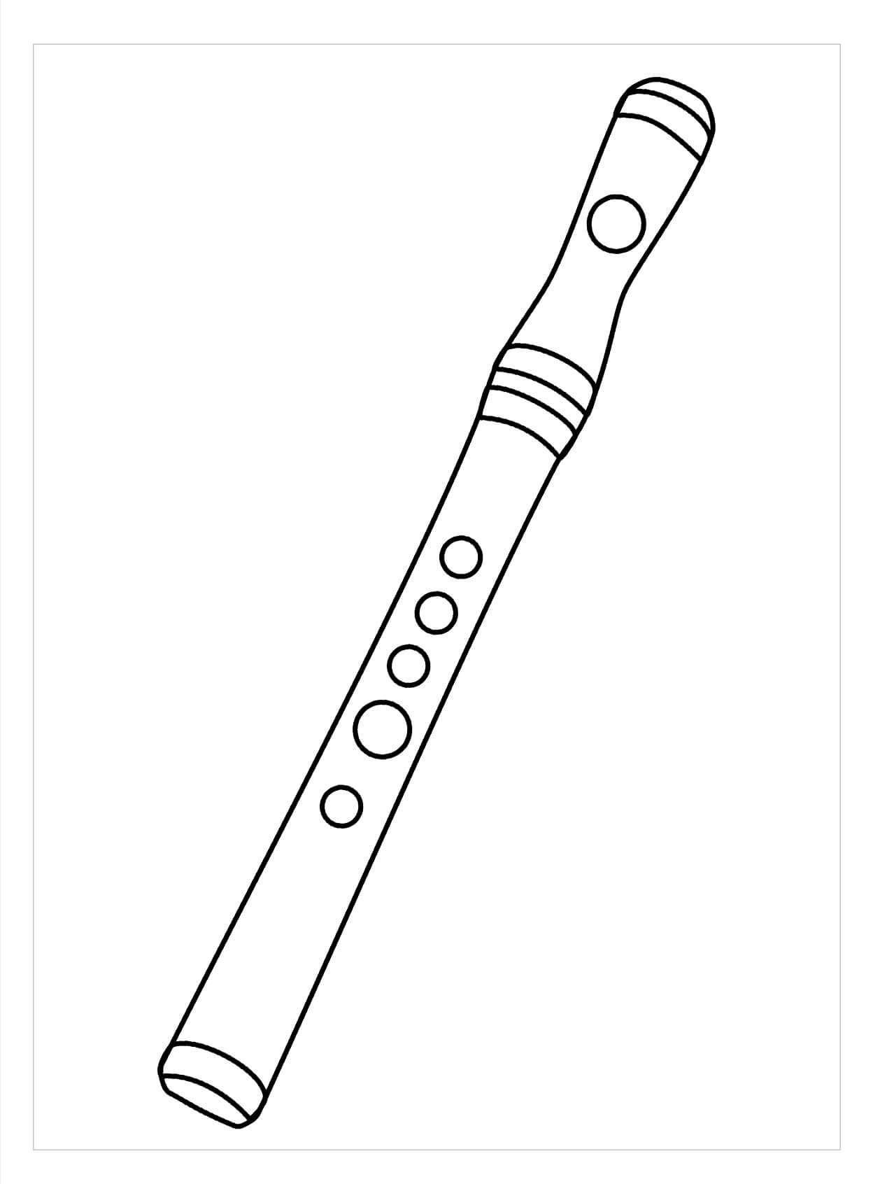 desenho flauta basica para imprimir y colorear