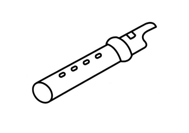 desenho flauta facil para imprimir y colorear