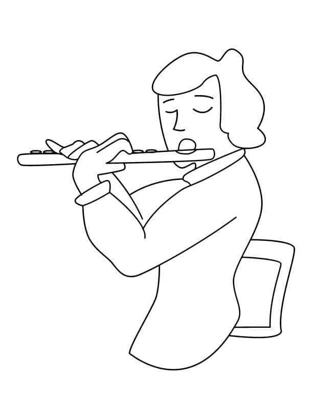 desenho flauta perfecta para imprimir y colorear