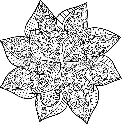 Dibujo de Mándala Poinsettia para Colorear y Imprimir