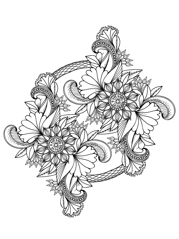 Dibujo de Hard Flower Colouring Sheetpng para Colorear y Imprimir