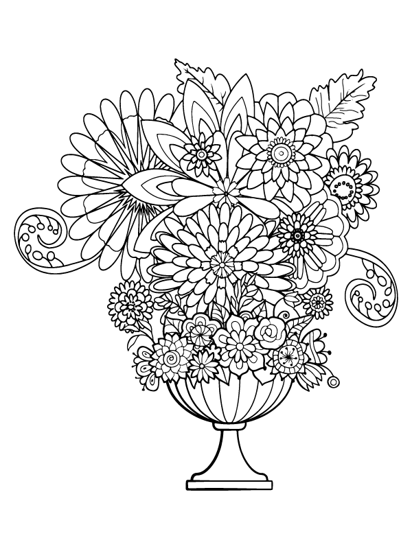 Dibujo de Perfect Flowers Coloring Pagepng para Colorear y Imprimir