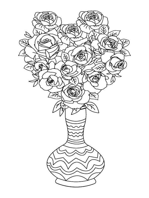 Dibujo de Rose Free Printable For Adult Coloring Pagepng para Colorear y Imprimir