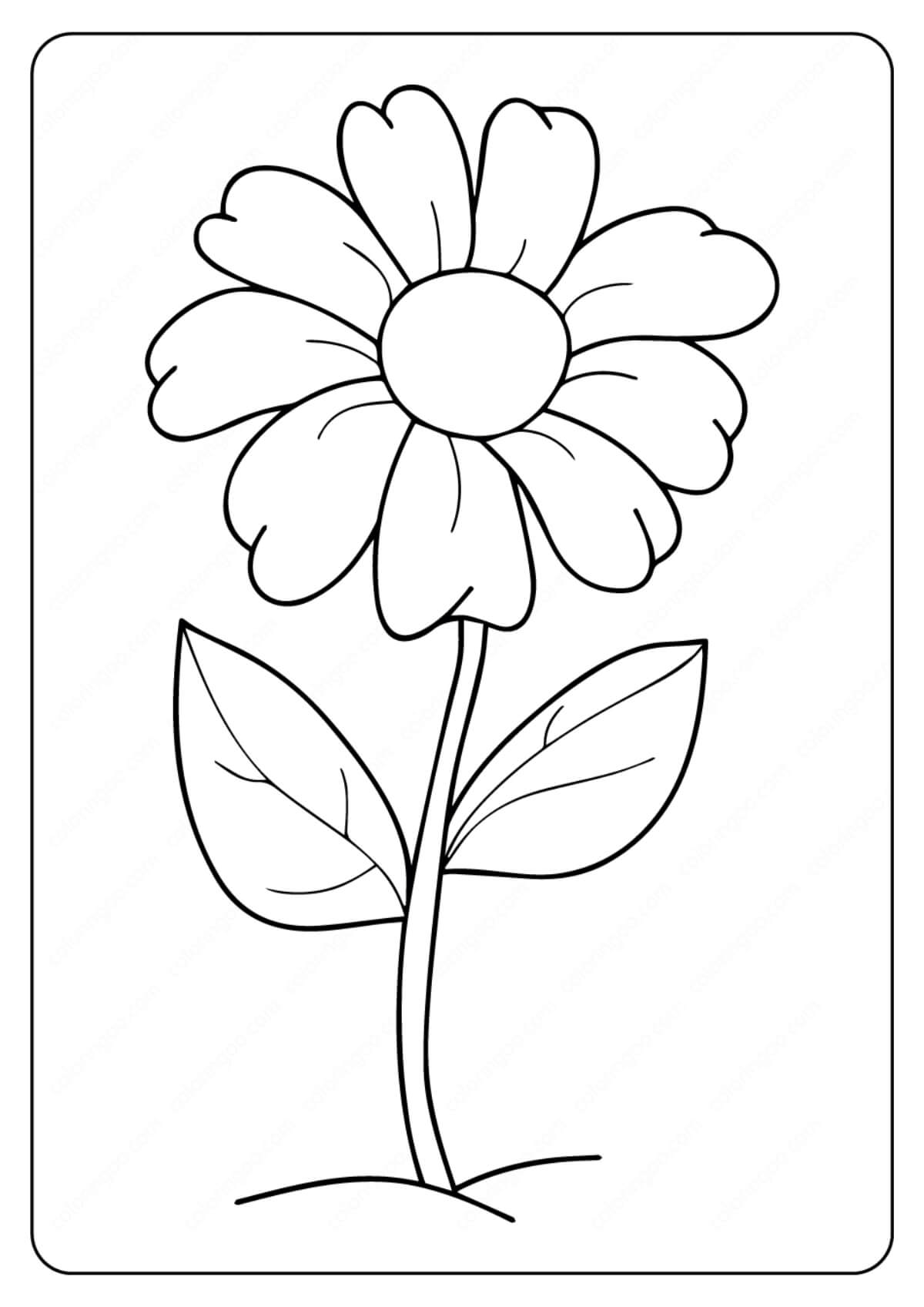 Dibujo de Bonita Flor para Colorear y Imprimir