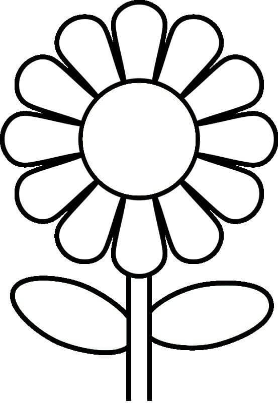 Dibujo de Dibujo Preescolar Flor para Colorear y Imprimir