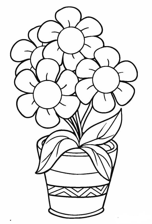 Dibujo de Flor Básica para Colorear y Imprimir