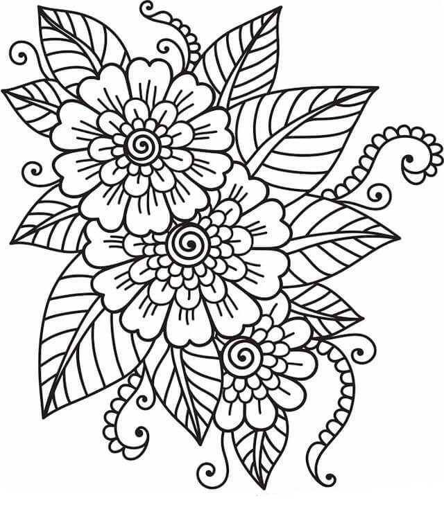 Dibujo de Flor de Durazno para Colorear y Imprimir