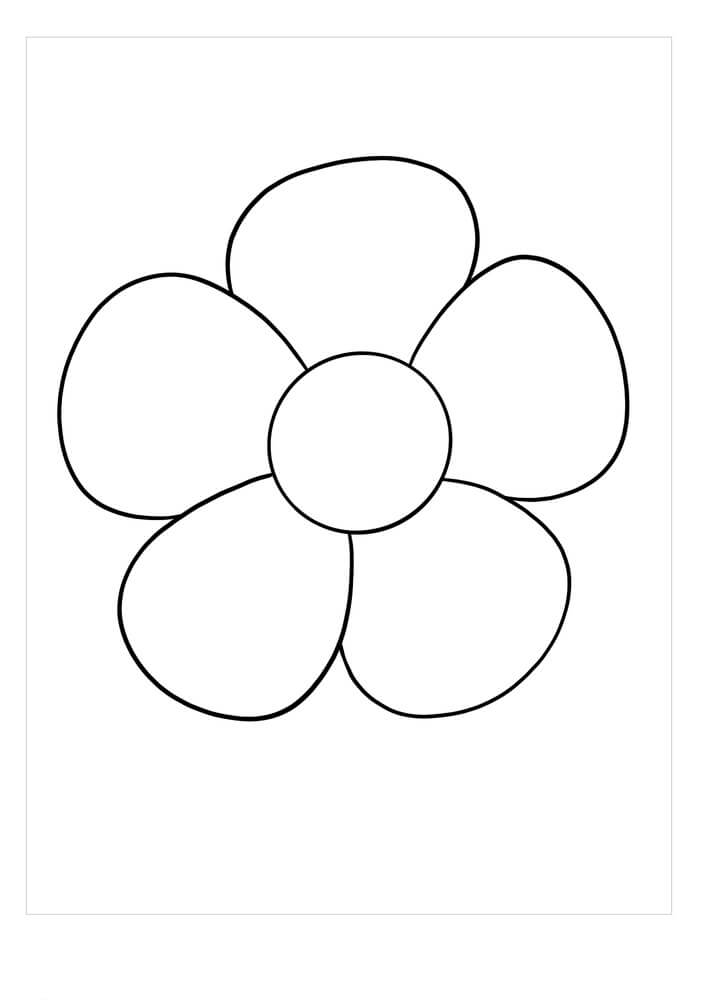 Dibujo de Flor Fácil para Colorear y Imprimir
