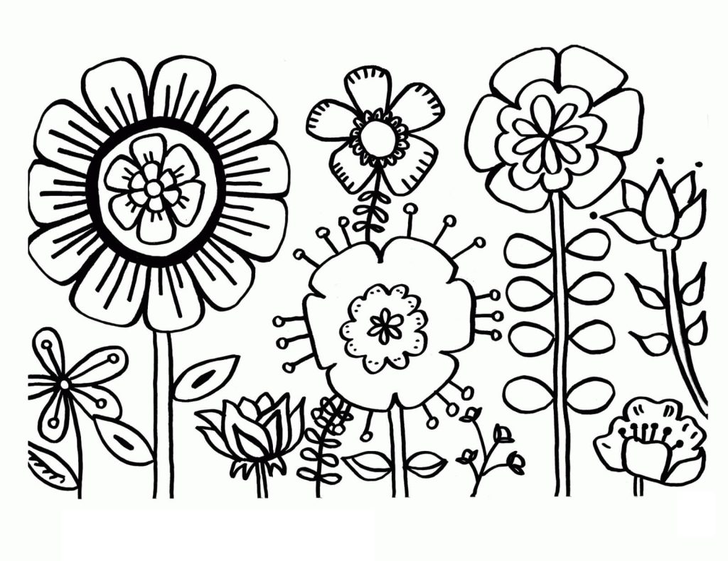 Dibujo de Flor Fresca para Colorear y Imprimir