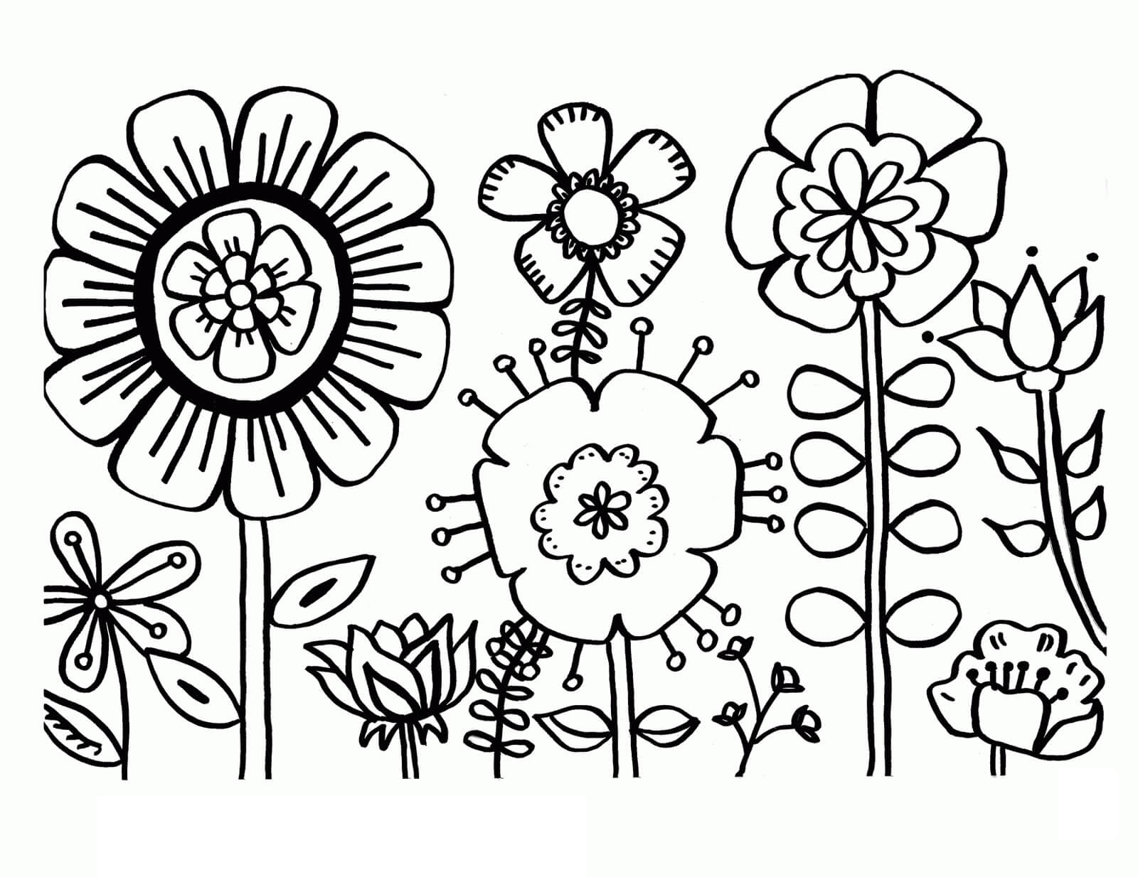 Dibujo de Flor Fresca para Colorear y Imprimir
