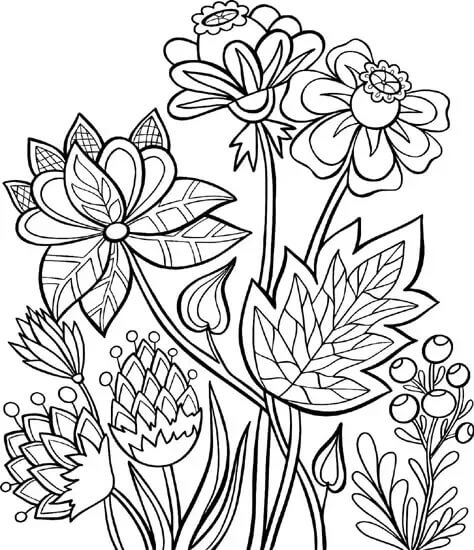 Dibujo de Flor para Adulto para Colorear y Imprimir