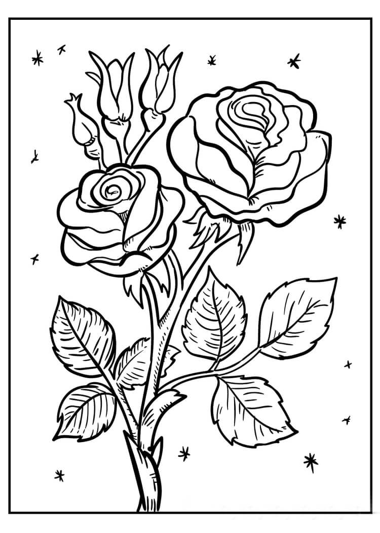 Dibujo de Gran Flor para Colorear y Imprimir