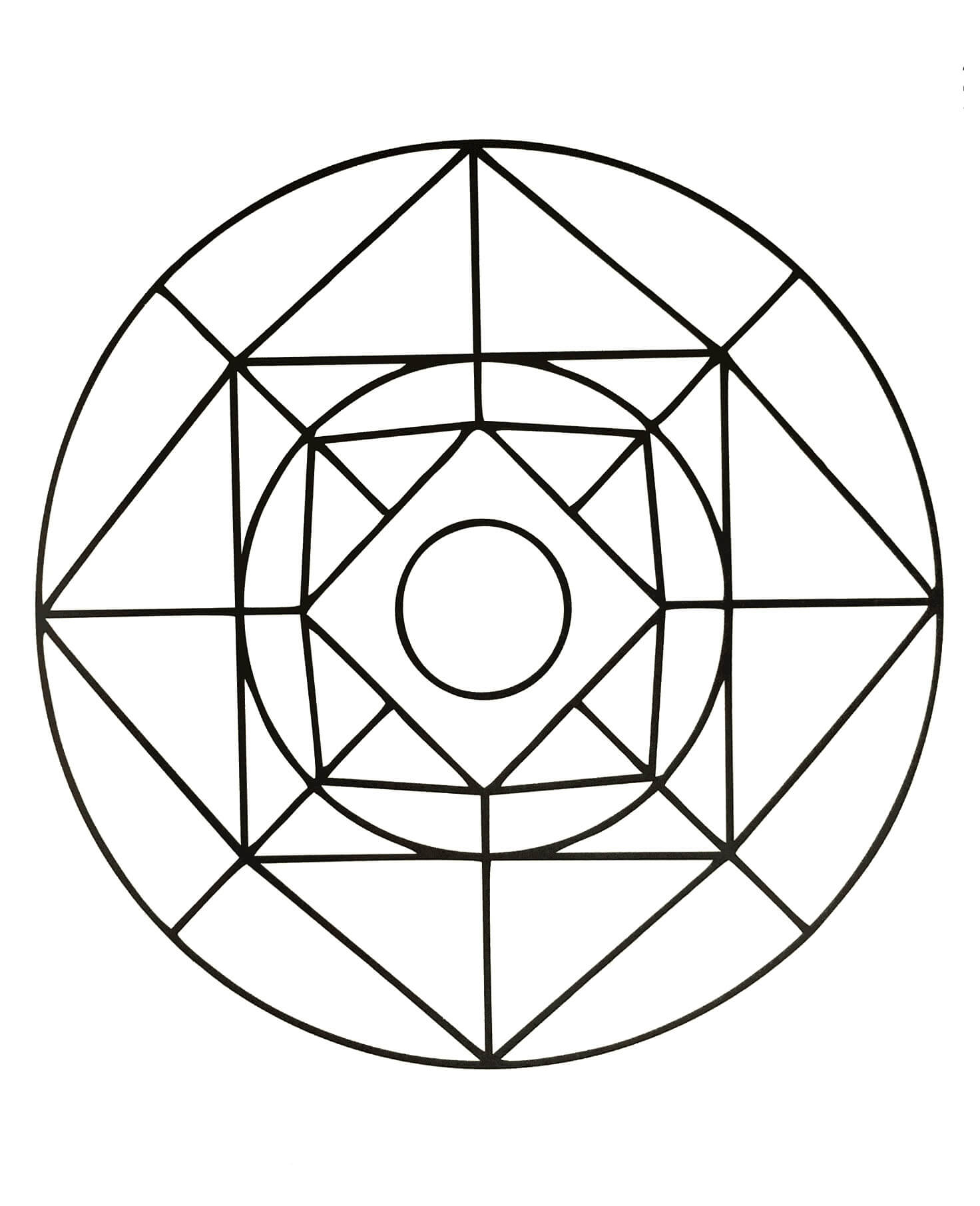 dibujos cuadrados complejos geometricos para colorear