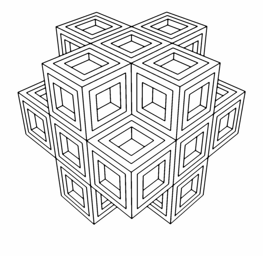dibujos geometrico cuadrado simple para colorear
