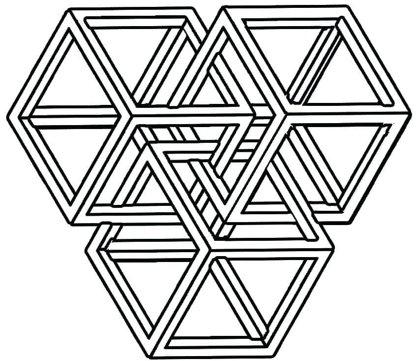 dibujos laberinto hexagonal para colorear
